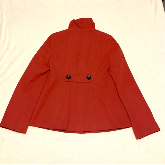 Red Pea Coat w/ Ruffle Collar! - Picture 7 of 7